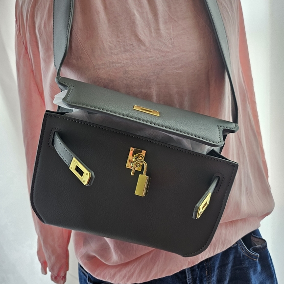 Vtg Michael Leu Pink Top M Structured Twist Lock Box Handbag Bag & Jeans 12 - Picture 8 of 16